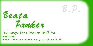 beata panker business card